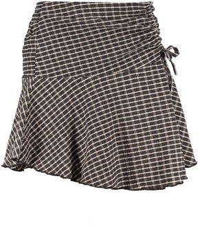 Frankie & Liberty Meisjes broek/rok - May - Fresh abrikoos / Zwart geruit - Maat 128