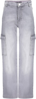 Frankie & Liberty Meisjes jeans broek cargo - Independent - Grijs denim - Maat 128