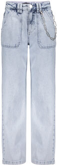 Frankie & Liberty Meisjes jeans broek straight leg - Frankie - Ijs blauw denim - Maat 152