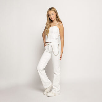 Frankie & Liberty Meisjes jeans top - Bustier - Krijt wit denim - Maat 164