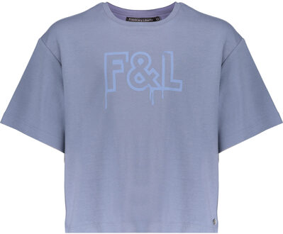 Frankie & Liberty Meisjes t-shirt - Manouk - Dusty blauw - Maat 164