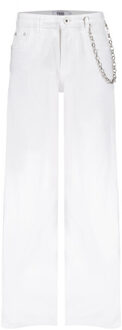 Frankie & Liberty Zomer jeans broek wide leg meisjes - attitude - maat 140 Wit