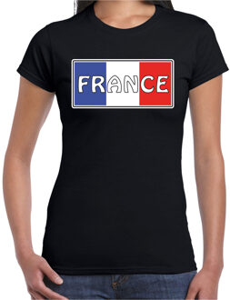 Frankrijk / France landen t-shirt zwart dames XL
