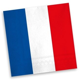 Frankrijk servetten blauw wit rood20 stuks