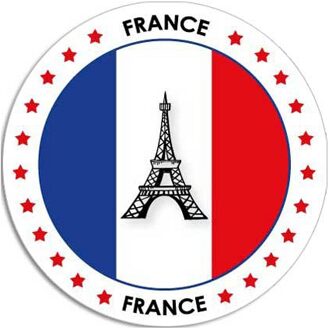 Frankrijk sticker rond 14,8 cm - Franse vlag - Landen thema decoratie feestartikelen/versieringen