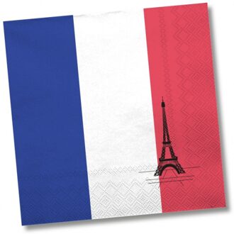 Frankrijk vlag thema servetten 40 stuks