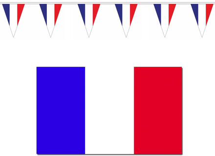 Frankrijk vlaggen versiering set binnen/buiten 2-delig