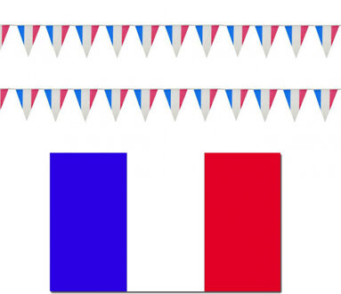 Frankrijk vlaggen versiering set binnen/buiten 3-delig