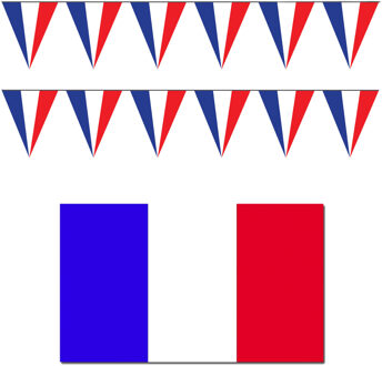 Frankrijk vlaggen versiering set binnen/buiten 3-delig