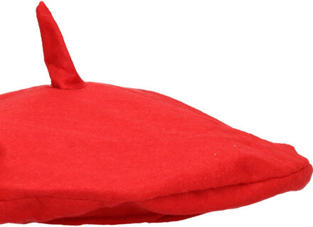 Franse baret - 1x - rood - polyester - voor volwassenen - Carnaval accessoires