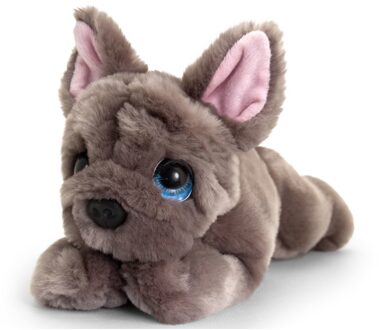 Franse bulldog honden knuffeldier 25 cm - Knuffel huisdieren Grijs