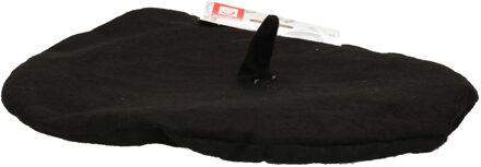 Franse carnaval verkleed alpino pet/baret - zwart - polyester