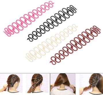 Franse Haar Vlechten Tool Hair Twist Styling Maker Roller Met Haak Willekeurige Kleur