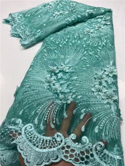 Franse Kralen Tulle Kant Stof Afrikaanse Kant Stof 3D Kant Voor Nigeriaanse Vrouwen Wedding Naaien YA3647B-3 afbeelding 11