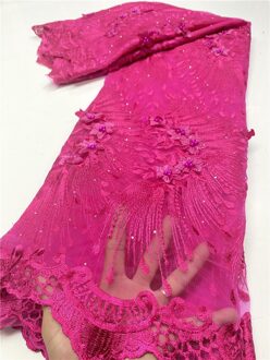 Franse Kralen Tulle Kant Stof Afrikaanse Kant Stof 3D Kant Voor Nigeriaanse Vrouwen Wedding Naaien YA3647B-3 afbeelding 14