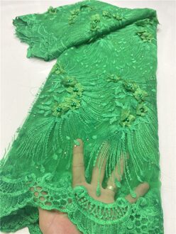 Franse Kralen Tulle Kant Stof Afrikaanse Kant Stof 3D Kant Voor Nigeriaanse Vrouwen Wedding Naaien YA3647B-3 afbeelding 8