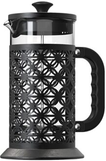 Franse Pers Koffie Thee Maker 34Oz, hittebestendig Glas 304 Roestvrij Staal Koffie Druk Pot Met 3 Filter Scherm zwart