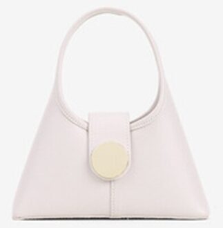 Franse Stijl Damesmode Onderarm Kleine Handtassen Eenvoudige Enkele Schoudertassen Hasp Effen Leer Vrouwelijke Voorjaar Trendy Tassen wit klein