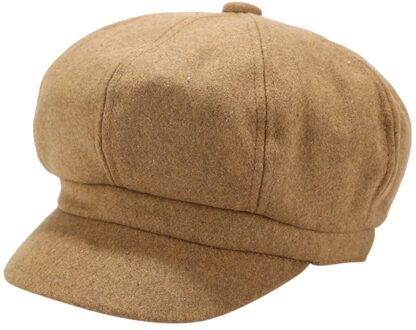 Franse Stijl Man Effen Kleur Toevallige Vintage Vrouwen Hoed Winter Effen Hoed Baret Cap Koreaanse Schilder Newsboy Baretten Adulte Cap khaki