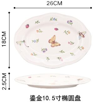 Franse Tuin Thee Kop En Schotels Set Porselein Theepot Theekopje Coaster Diner Platen Huishoudelijke Theewaar Sets Coffeeware Leverancier 10.5 duim Plate