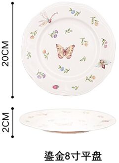 Franse Tuin Thee Kop En Schotels Set Porselein Theepot Theekopje Coaster Diner Platen Huishoudelijke Theewaar Sets Coffeeware Leverancier 8 duim flat plate