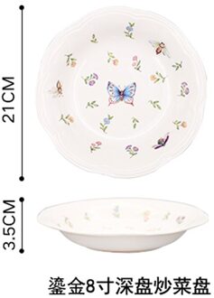 Franse Tuin Thee Kop En Schotels Set Porselein Theepot Theekopje Coaster Diner Platen Huishoudelijke Theewaar Sets Coffeeware Leverancier 8 duim soep plate