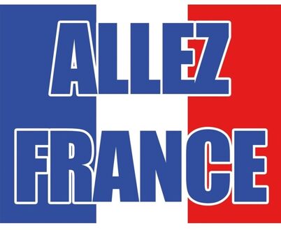 Franse vlag met tekst Allez France