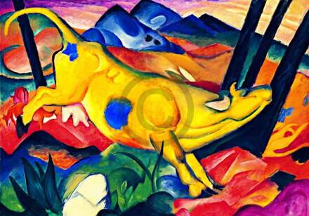 Franz Marc - Die Gelbe Kuh Kunstdruk 100x70cm