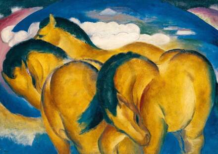 Franz Marc - Die Kleinen Gelben Pferde Kunstdruk 29.7x21cm