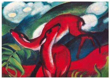 Franz Marc - The Red Deer Kunstdruk 80x60cm