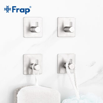 Frap 304 Rvs Robe Haken Muur Deur Kleerhanger Keuken Badkamer Roestvrij Handdoek Haken 4 Stks/set Y19002