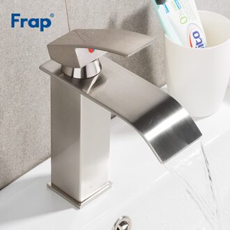 Frap Geborsteld Nikkel Wastafel Kraan Swivel Roterende Uitloop Badkamer Keuken Mengkraan Badrandcombinaties Vierkante Koud Water Y10137