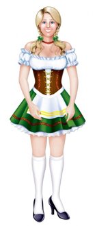 Fraulein Oktoberfest wanddecoraties - Feestdecoratieborden Multikleur
