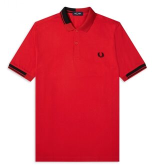 Fred Perry Abstract Collar Polo Shirt - Rode Polo Rood