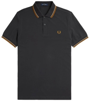 Fred Perry Antraciet Twin Tipped Polo Shirt Fred Perry , Green , Heren - M,S