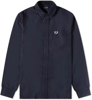 Fred Perry Authentiek Oxford Overhemd Licht Navy-s Fred Perry , Blue , Heren - Xl,S