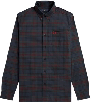 Fred Perry Authentiek Oxford Tartan Overhemd French Navy-S Fred Perry , Multicolor , Heren - L
