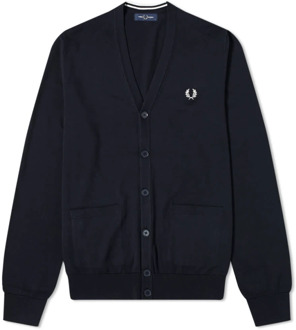 Fred Perry Authentieke Gebreide Cardigan Fred Perry , Blue , Heren - Xl,L,S