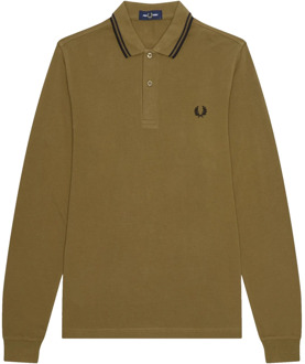 Fred Perry Authentieke longsleeve Twin Tipped Polo Fred Perry , Brown , Heren - S