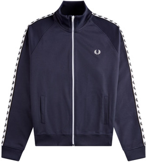 Fred Perry Authentieke Taped Track Jacket Donkergrijs Fred Perry , Blue , Heren - S