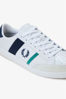 Fred Perry B725 Lederen Suede Heren Sneakers Wit/Navy/Mint - maat EU 43 / UK 9