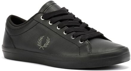 Fred Perry Baseline Heren Sneakers Van Leer In Het Zwart