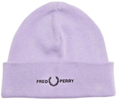 Fred Perry Beanie met grafisch logo voor volwassenen (Lila)