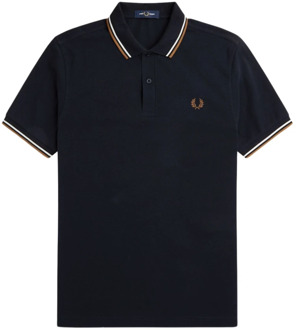 Fred Perry Blauw Dubbel Gestreept Poloshirt Fred Perry , Blue , Heren - 2Xl,Xl,L,M,S
