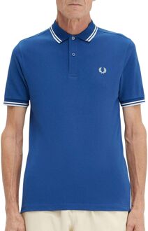 Fred Perry Blauw Dubbele Streep Polo Shirt Fred Perry , Blue , Heren - Xl,L,M,S