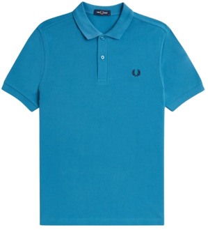 Fred Perry Blauw Piqué Polo Shirt Fred Perry , Blue , Heren - L,M