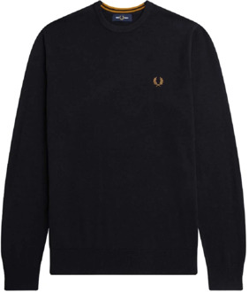 Fred Perry Blauwe Crewneck Sweater Fred Perry , Blue , Heren - 2Xl,Xl,L,M,S