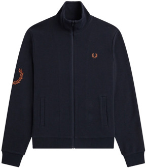 Fred Perry Blauwe Rits Sweater voor Heren Fred Perry , Blue , Heren