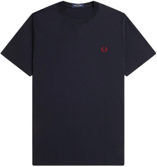Fred Perry Blauwe T-shirts en Polos Fred Perry , Blue , Heren - L,M,S