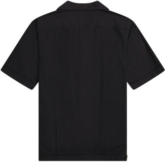Fred Perry bowlingshirt met zwarte panelen en korte mouwen